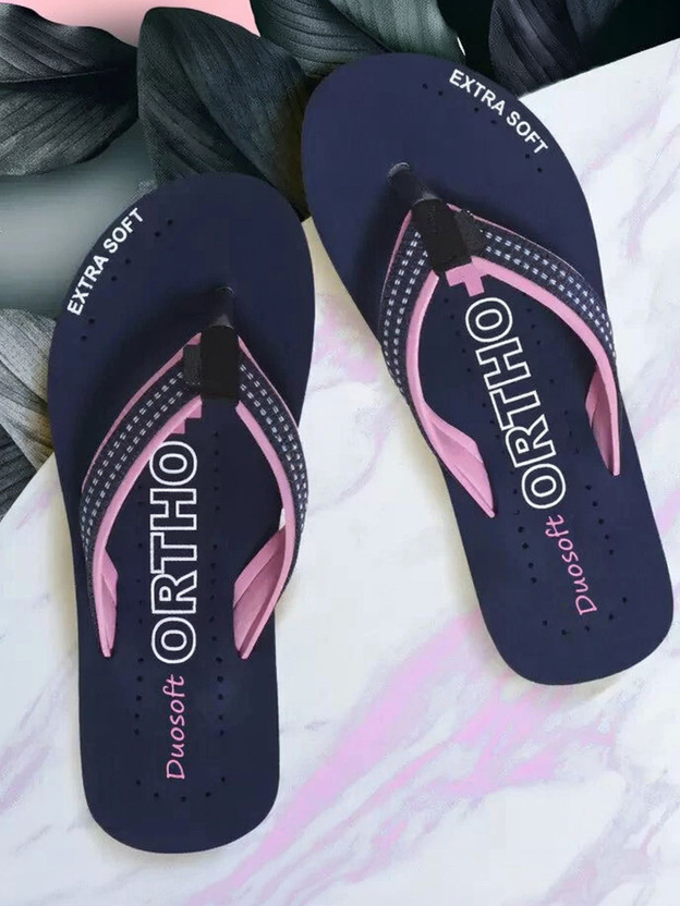 DUOSOFT Women Doctor|Orthopedic|Lightweight|Antiskid Non Slip Slippers(Blue , 8)