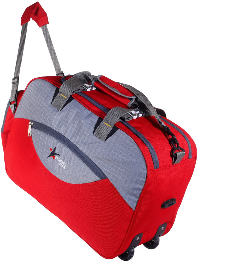 PERFECT PERFECT STAR (Expandable) 60 L DUFFLE LUGGAGE TRAVEL HAVY DUTY BAGS BLACK BLUE Small Travel Bag  - Maduim(Red, Grey) - Flipkart Deal