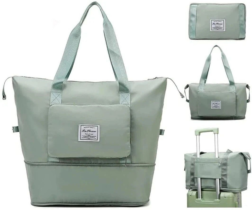 Ankit International (Expandable) Green Large Capacity Duffle Bag, Expandable Folding Travel Bag for Women Duffel Without Wheels