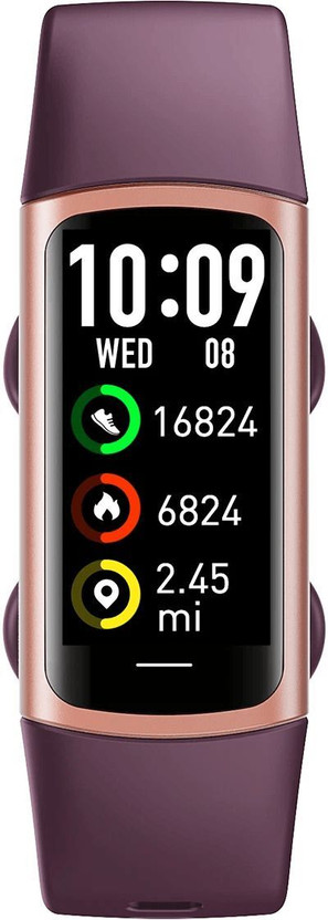 Cubonic C60 Activity Tracker, Health Tracker with Heart Rate Monitor, Sleep Tracker(Purple Strap, Size : Medium)