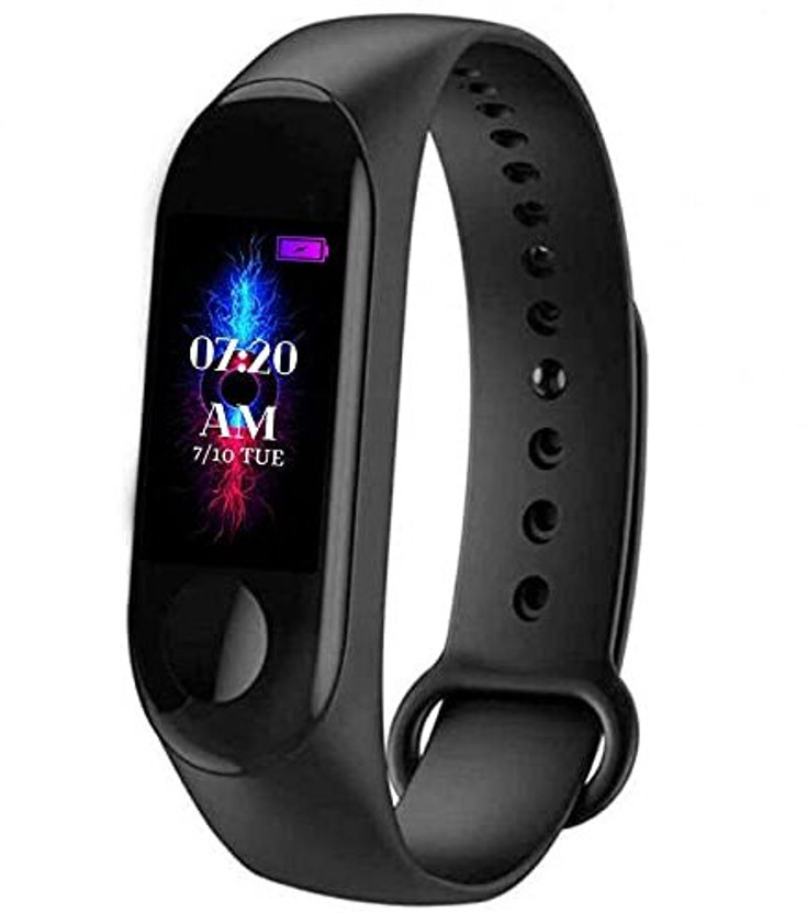 DRUMSTONE M3 Bluetooth Fitness Smart Band | Waterproof Health Activity Tracker(Black Strap, Size : Free)