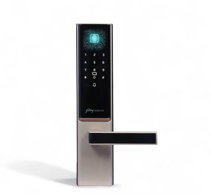 Godrej Locks Digital Lock I Advantis GSL D1 Lock for Main Door I7 Access Mode I Fingerprint I RFID I PIN Code I NFC I Bluetooth I Mechanical Key I Wi-