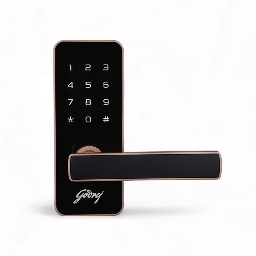 Godrej Locks Catus Touch I Smart Digital Lock for Wooden Door I 2 in 1 Access I 3 Yr Warranty Smart Door Lock(Pink)