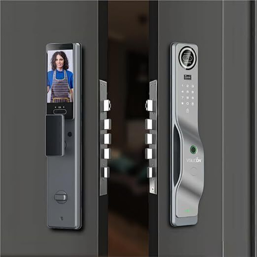 VISILICON Smart Door Lock with Camera | Face Recognition, Fingerprint & App Control Smart Door Lock(Grey)
