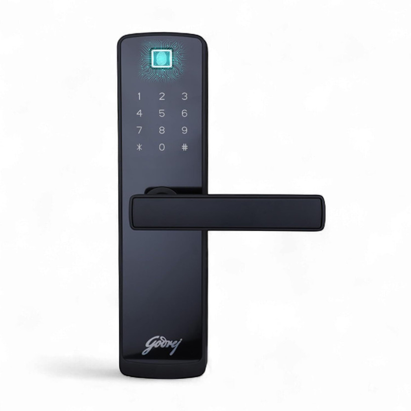 Godrej Locks Catus Touch Plus I Digital Lock for Wooden Door I 4 in 1 Access I 3 Bolts Smart Door Lock(Black)