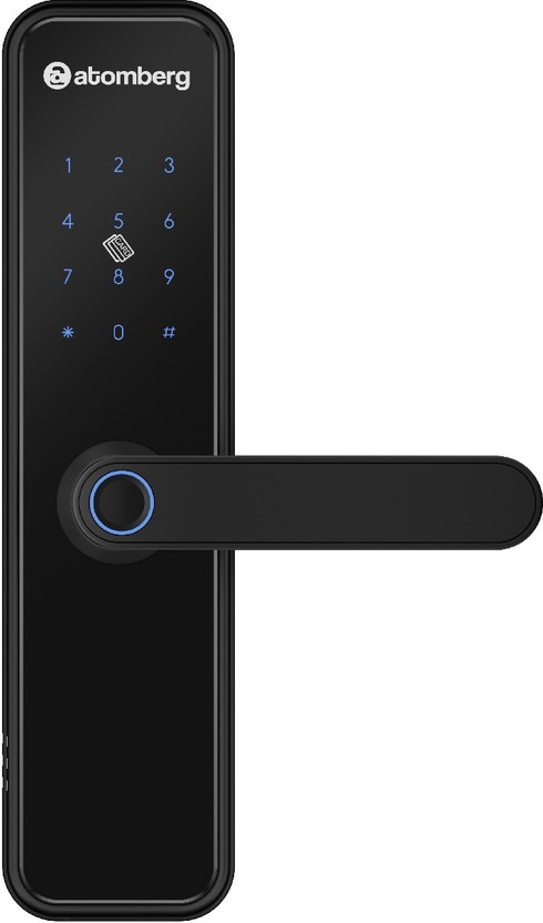 Atomberg Azhero|6 Ways Unlocking,Fingerprint,2 SS Bolt/Free Installation Smart Door Lock(Black)