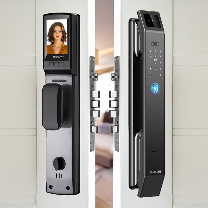 GOLENS X95 Smart Door Lock | 8-in-1 Unlock | 3D Face ID | Fingerprint Access Smart Door Lock(Black)