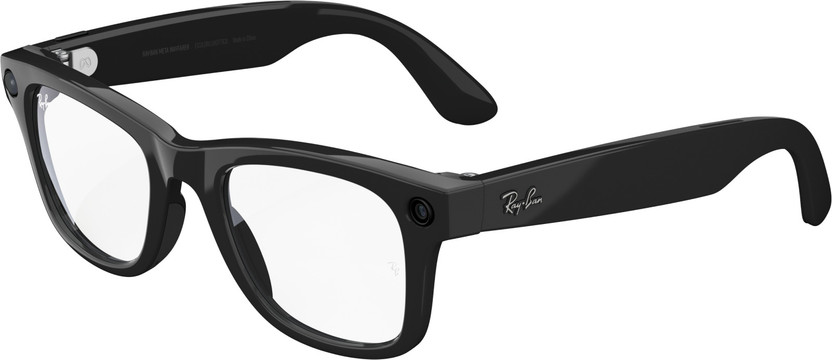 Ray-Ban Ray-Ban | Meta Wayfarer (Gen 1) with Meta AI, photo and video capture - Large(Shiny Black, Clear) - Flipkart Deal