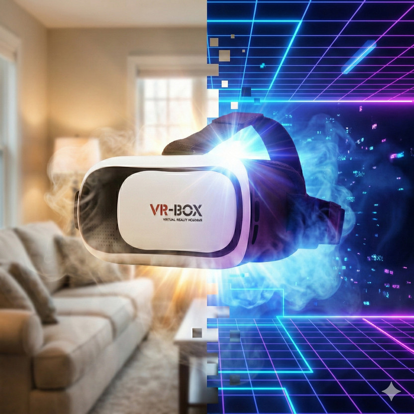 CokeVR VR Glasses for Mobile – 3D Virtual Reality Headset for Movies & Games(Black & White)