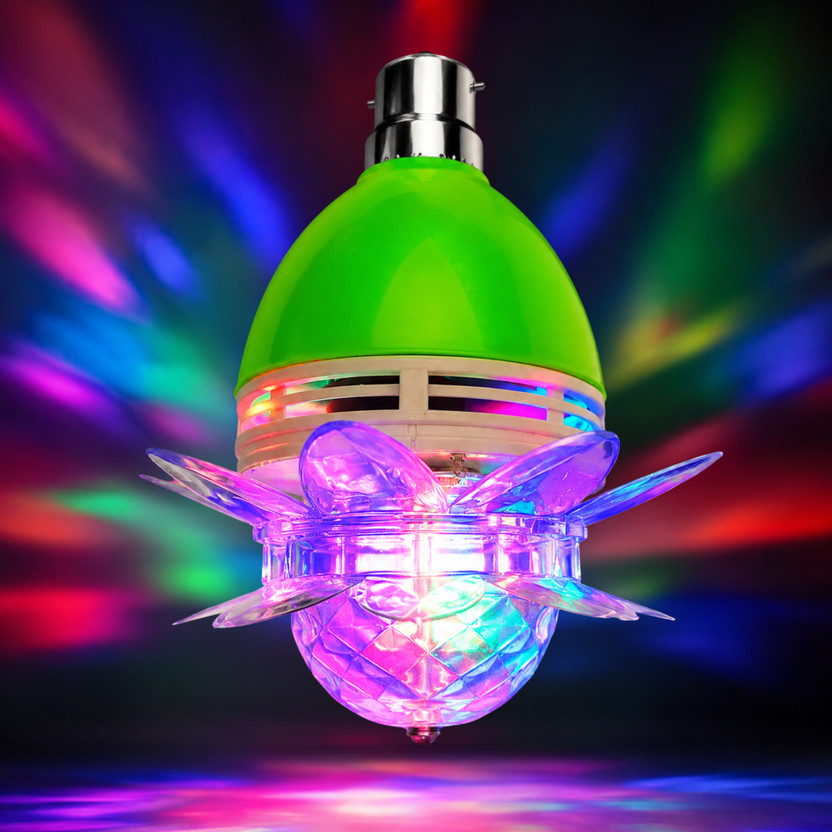 KAVYARA Lotus Rotating Multicolor LED Bulb for Home Decoration Bedroom Festival Lighting Smart Bulb