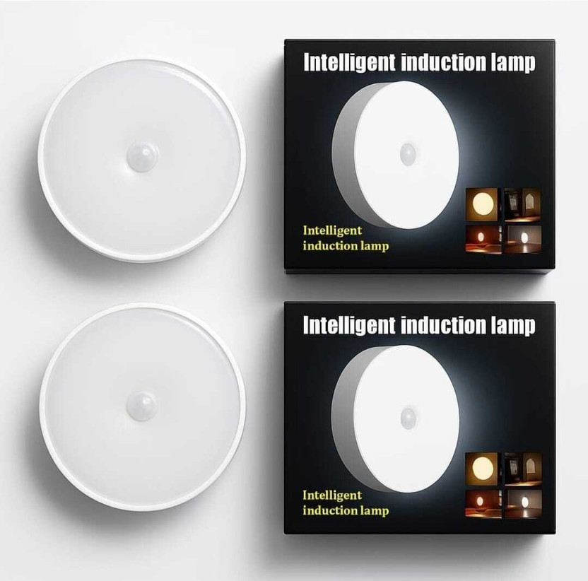 SAASO COOL WHITE BODY INDUCTION SENSOR LED NIGHT LIGHT FOR HOME Motion Sensor Light