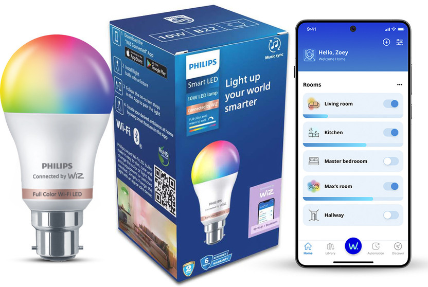 PHILIPS Wi-Fi LED WiZ Connected B22 10-Watt Smart Bulb