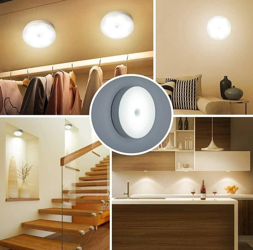 SAASO COOL WHITE BODY INDUCTION MOTION SENSOR LED NIGHT LIGHT FOR HOME Motion Sensor Light