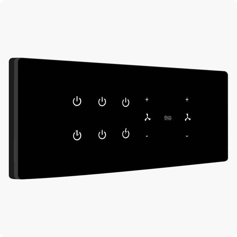 iotics Smart Touch Switch for 6 Lights & 2 Fan, Remote, Mobile App, Alexa & Google Home Smart Switch(Black)