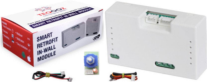 TEQOOZ Smart Switch Retrofit WiFi Module : 3 Light + Fan Regulator | SmartLife, Alexa | Smart Switch(White)