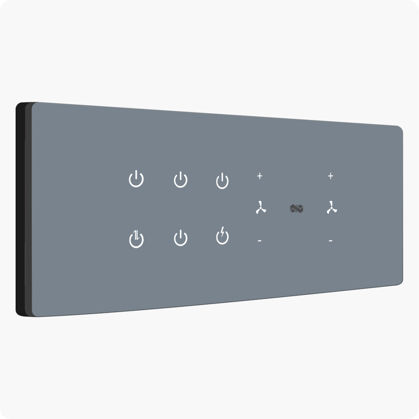 iotics Smart Touch Switch for 6 Lights & 2 Fan, Remote, Mobile App, Alexa & Google Home Smart Switch(Grey)