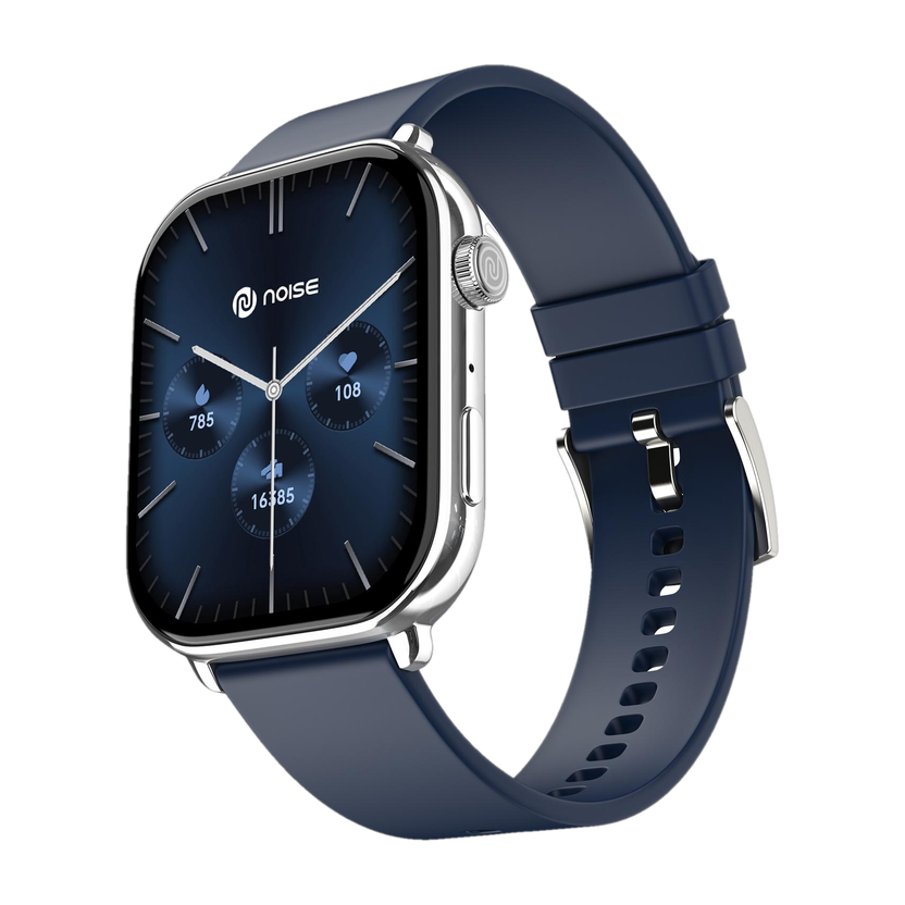 Noise Icon 4 with Stunning 1.96'' AMOLED Display, Metallic Finish, BT Calling Smartwatch(Space Blue Strap, Regular)