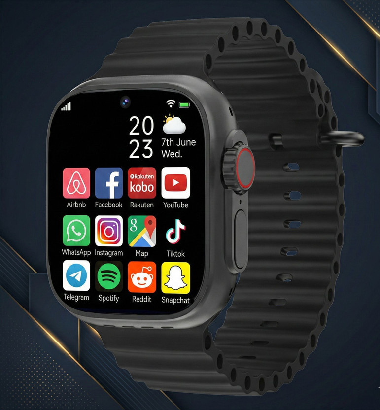 TARZON T800 Ultra Kids Smartwatch, Bluetooth Calling, 1.99" Display, Games (Black) Smartwatch(BLACK Strap, FREE SIZE)