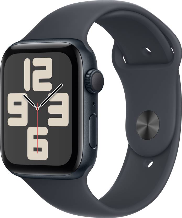 Apple Watch SE 2 GPS 44mm (2nd Gen) Midnight Aluminium with Midnight Sport Band (Midnight Strap, Free Size)