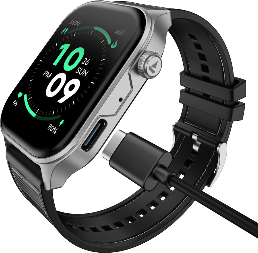 boAt Ultima Vogue 2, Type-C , 1.96" AMOLED Display, 1000 nits, Metal body. Smartwatch(Active Black Strap, Free Size)