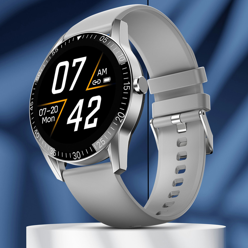 Fire-Boltt Talk 35.3mm (1.39) Bluetooth Calling with SpO2, Metal Body & Luxury Design Smartwatch(Milange Grey Strap, 46)