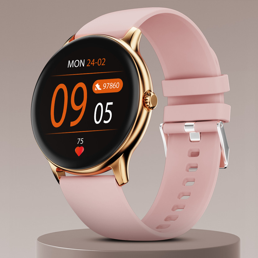Fire-Boltt Hurricane Smartwatch(Gold Pink Strap, Free Size)