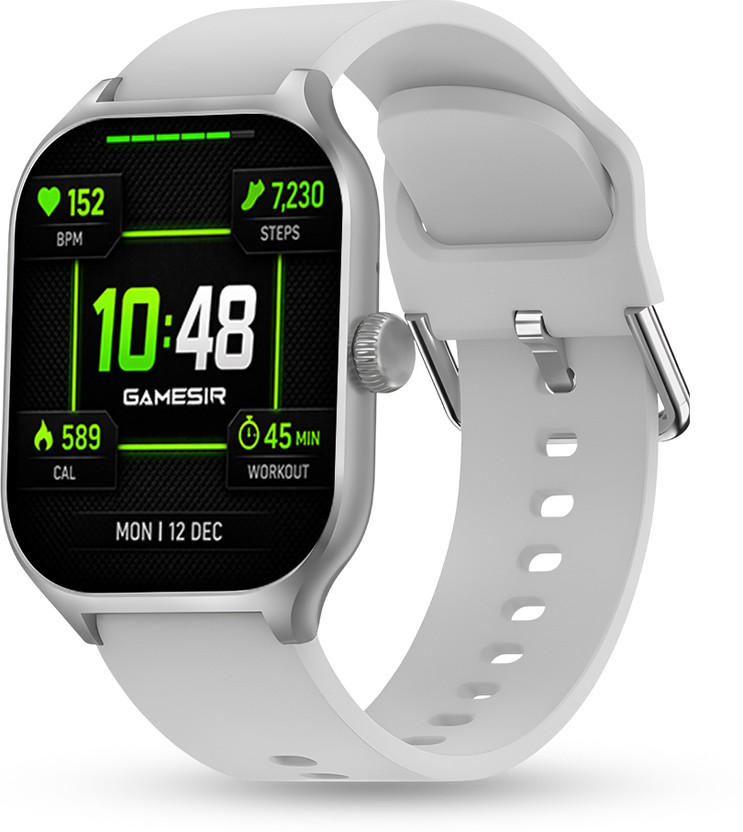 GameSir GameSir H9 2.01" Display Amoled, Bluetooth calling, Health tracking & Games with Earbuds Smartwatch(Grey Strap, Free Size) - Flipkart Deal