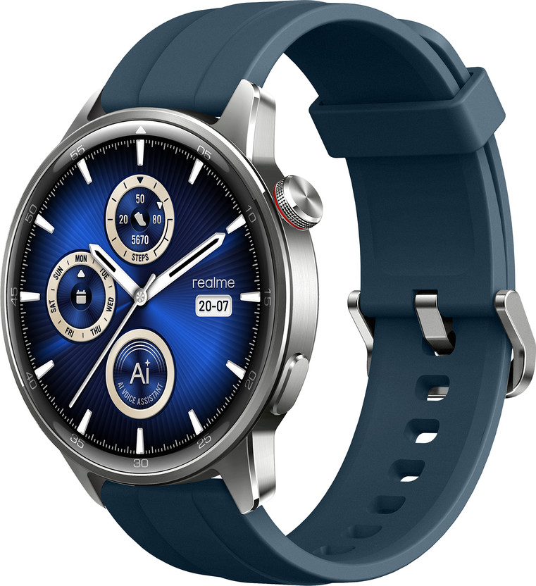 realme Watch S2, 1.43" AMOLED Display, Super AI Engine & upto 20 days battery Smartwatch(Blue Strap, One Size)