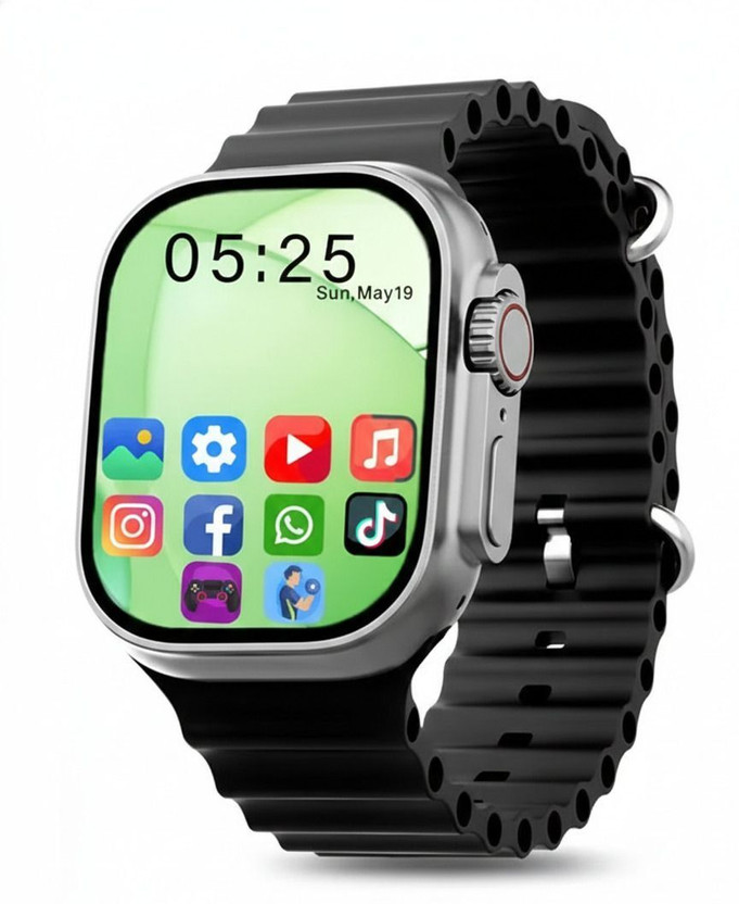 TARZON T800 Ultra Kids Smartwatch, Bluetooth Calling, 1.99" Display, Games (Black) Smartwatch(BLACK Strap, FREE SIZE)