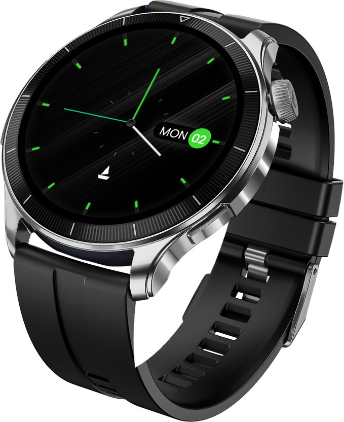boAt boAt Chrome Eon, Premium Metal Body, AI Coach,1.43" (3.63 cm) AMOLED Round Display Smartwatch(Sterling Black Strap, Free Size) - Flipkart Deal