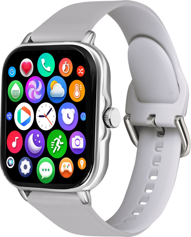 RelElseTech H6 Smartwatch Calling,Fitness,Heart Rate Tracking Kids Girls & Boys (6-22 Years) Smartwatch(Grey Strap, 1.9 Inch Huge First Big Display)