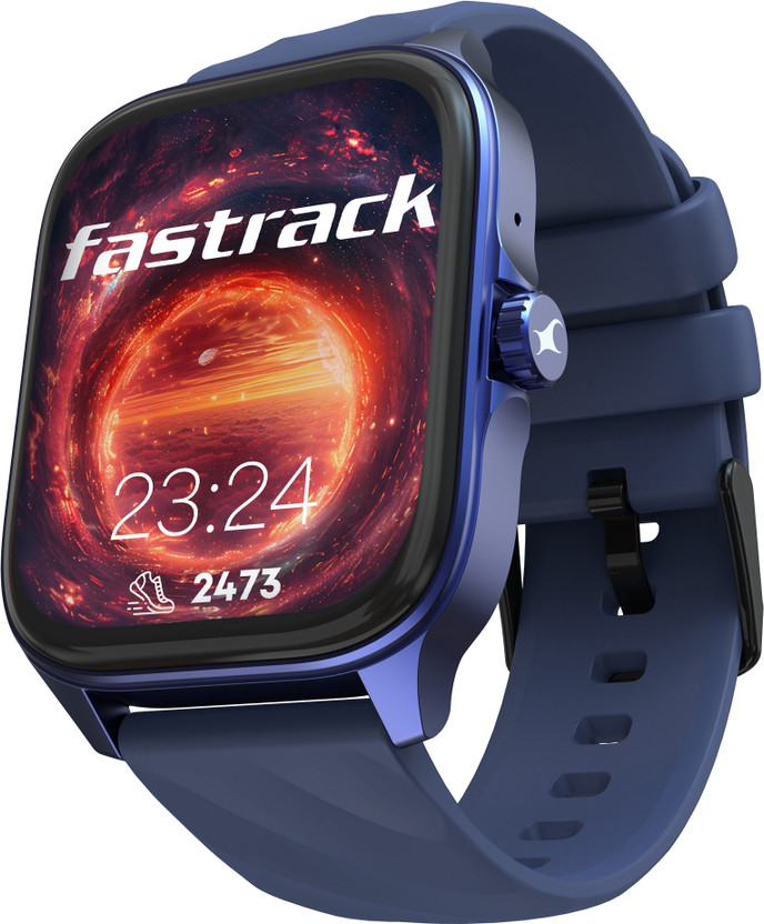 Fastrack Revolt Pro-1.97'' Super AMOLED Display|AOD|Working Crown|BT Calling|Fast Charge Smartwatch(Blue Strap, Free Size)
