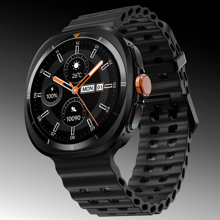 Fire-Boltt Axiom 1.43" AMOLED Display Smartwatch BT Calling, Wireless Charging & Metal Case Smartwatch(Black Strap, Free Size)