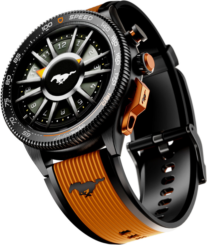 GOBOULT Mustang Stallion 1.43" AMOLED Display, Functional Bezel, 700 Nits Brightness Smartwatch(Turbo Orange Strap, Free Size)