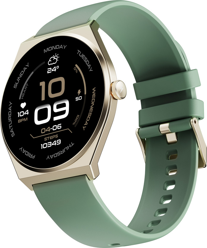 Fire-Boltt Legacy Nova 1.43 inch Ultra Slim AMOLED Wireless Charging Rotating Crown BT Call Smartwatch(Mist Jade Strap, Free Size)