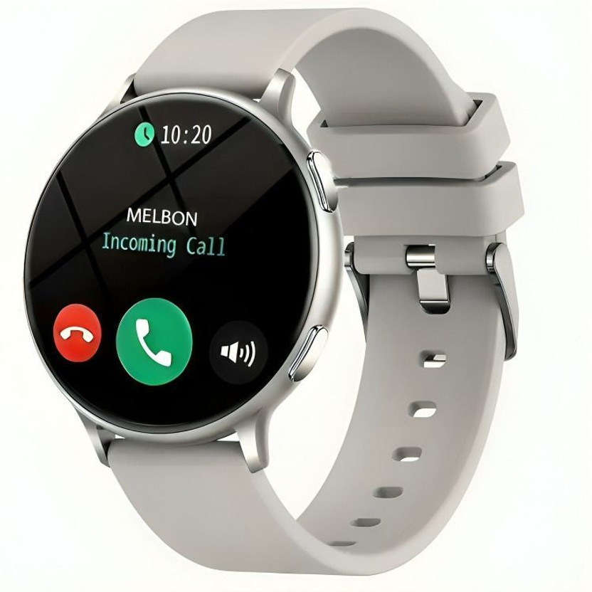 THRIFTORIA ENTERPRISES 2 Bluetooth calling, Sporty Heart Rate Monitoring Sleep Tracking Round Smartwatch(Gray Strap, 1.5 Inch Round Amoled Sunlight Proof Display)