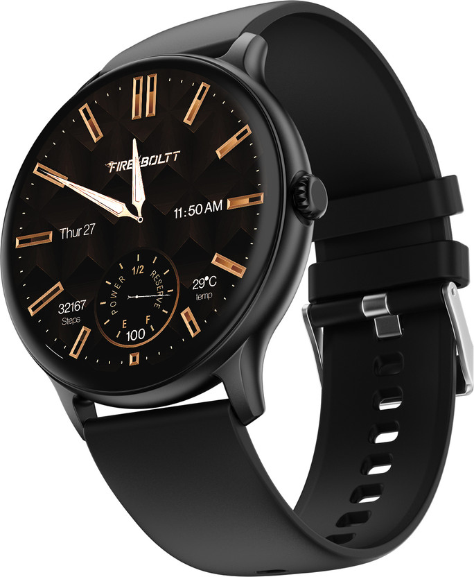 Fire-Boltt Ninja Talk 35.3mm (1.39) Round Bluetooth Calling Metal Body,120 Sports Modes Smartwatch(Black Strap, 1.39)