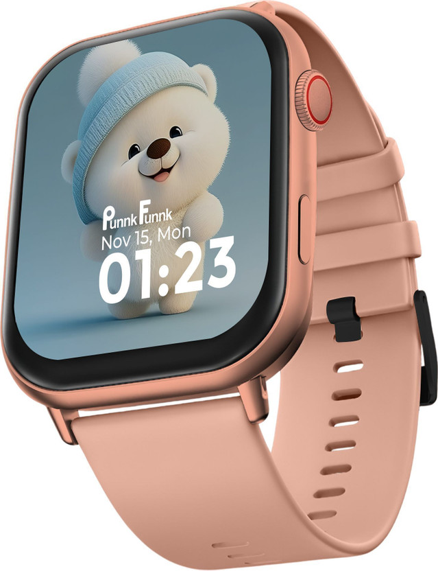PunnkFunnk Edge-Lite | 1.99 " Amoled Display | BT Calling | AI Voice | Music | Fitness Smartwatch(Pink Strap, Regular Size)