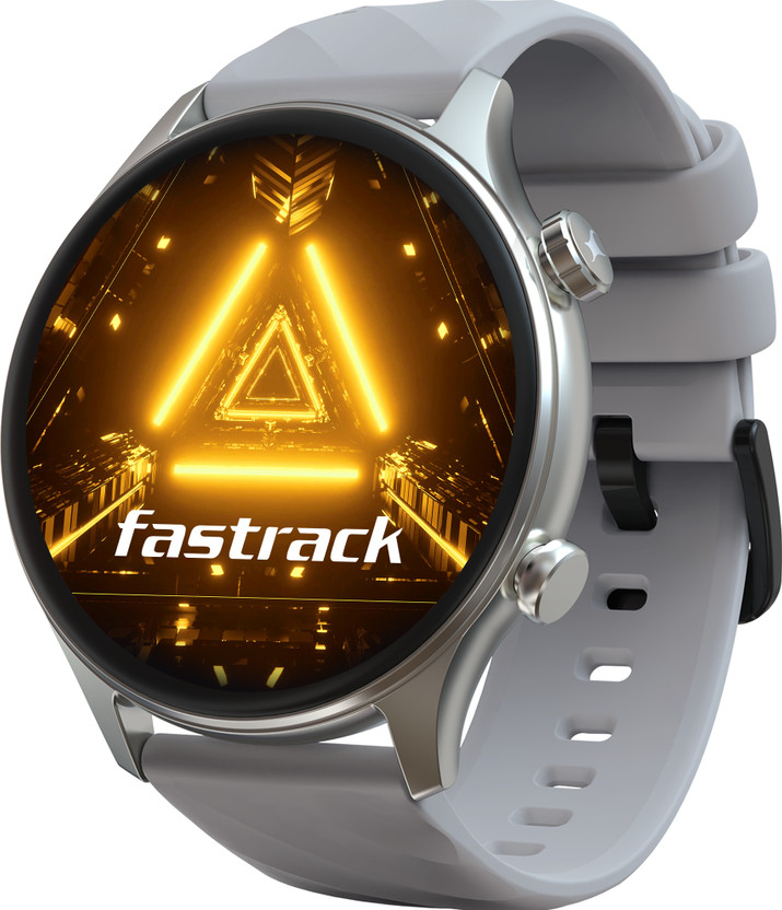 Fastrack Optimus2 Pro-1.43'' AMOLED|Advanced Blazing Fast UI|AOD|Metal Case|Working Crown Smartwatch(Grey Strap, Free Size)