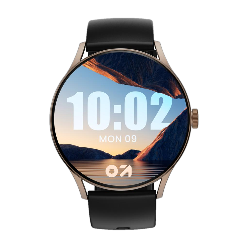 GOBOULT Rover Pro 1.43'' AMOLED Display, BT Calling, 1000 Nits Brightness Smartwatch(Ash Black Strap, Free Size)