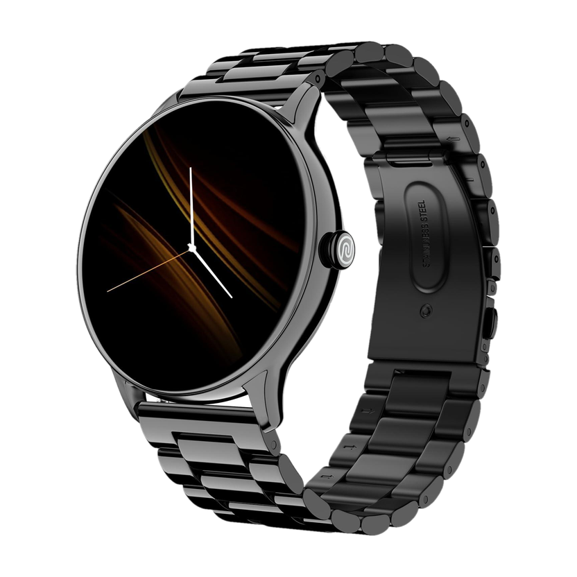Noise Crew Go with 1.39" Display, BT Calling with Metal Strap and 7 Days Battery Life Smartwatch(Elite Black Strap, Regular)