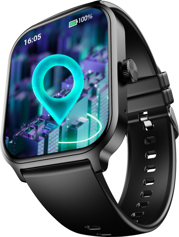 boAt Storm Call 3 Plus w/ Turn by Turn Navigation, QR Tray, 49.7cm(1.96") HD Display Smartwatch(Active Black Strap, Free Size)