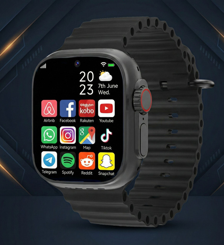 Onikuma T800 Ultra Kids Smartwatch, Bluetooth Calling, 1.99" Display, Games (Black) Smartwatch(Black Strap, FREE SIZE)