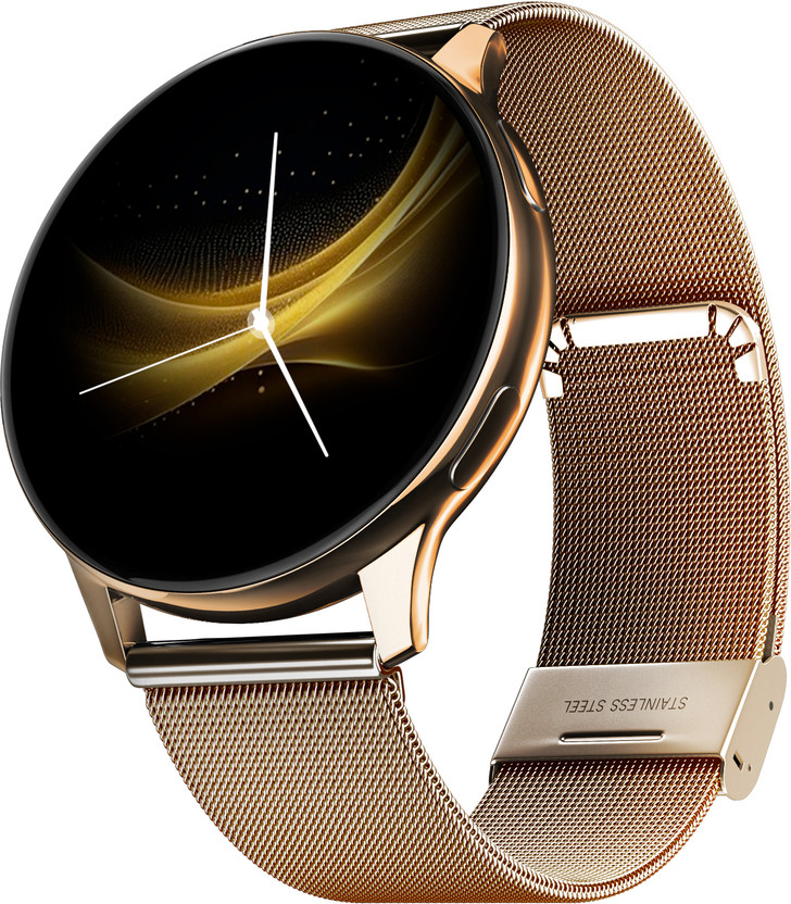 Noise Vortex Plus, 1.46'' AMOLED Display, BT Calling, Sleek Metal Finish Smartwatch(Gold Link Strap, Regular)