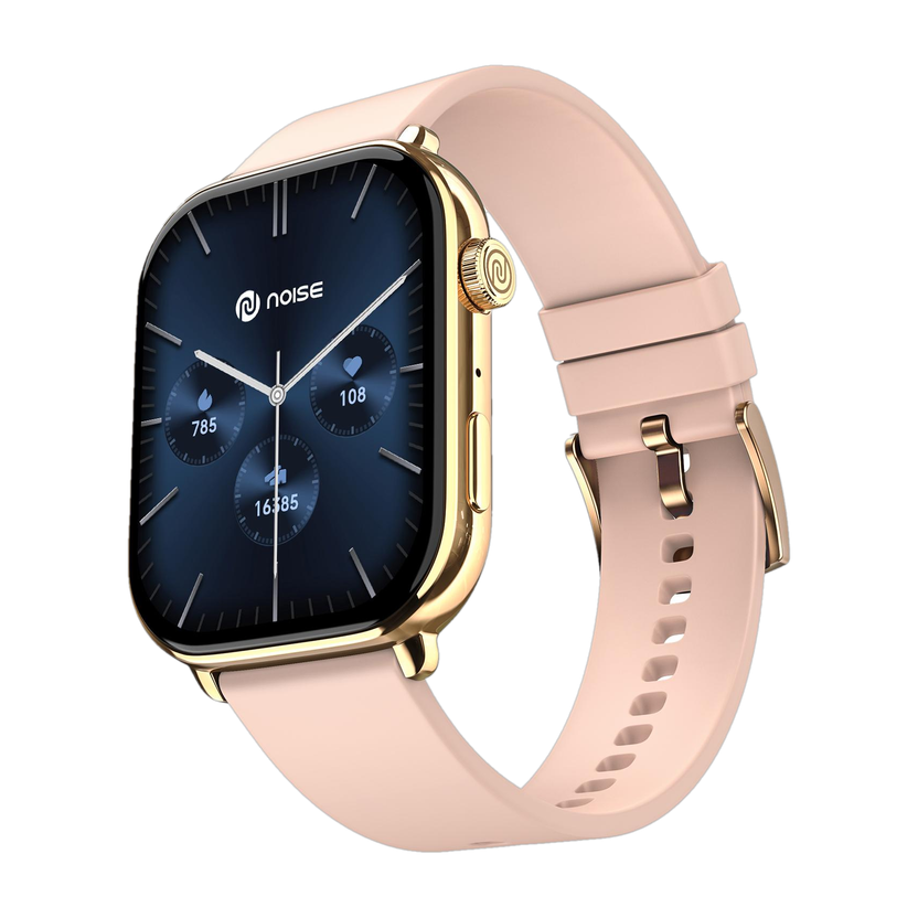 Noise Icon 4 with Stunning 1.96'' AMOLED Display, Metallic Finish, BT Calling Smartwatch(Rose Pink Strap, Regular)