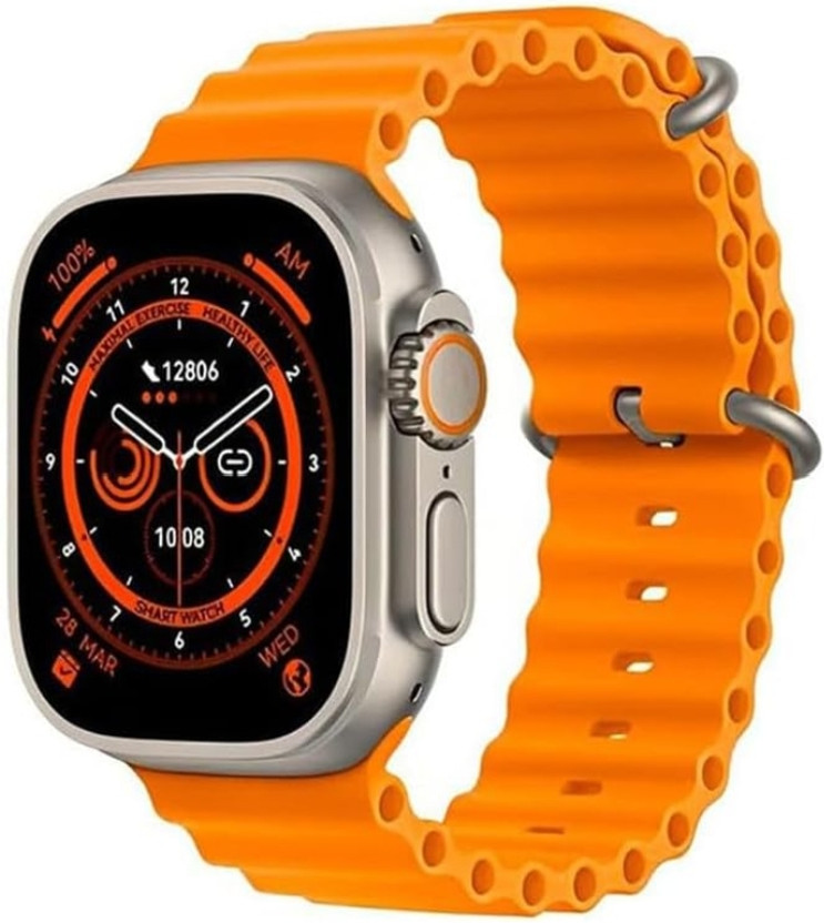 Smoke T10 ultra Smartwatch(orange Strap, Free Size)