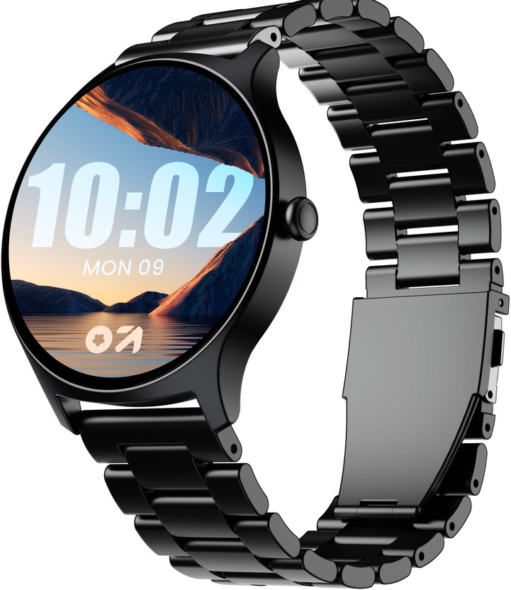 GOBOULT Rover Pro 1.43'' AMOLED Display, BT Calling, 1000 Nits Brightness Smartwatch(Coal Black Strap, Free Size)