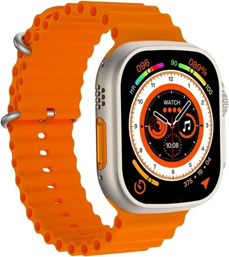 RKLS T900 Ultra Big Smart Watch with 2.09" (49mm) HD Display, Bluetooth Calling Smartwatch(Orange Strap, 2.09)