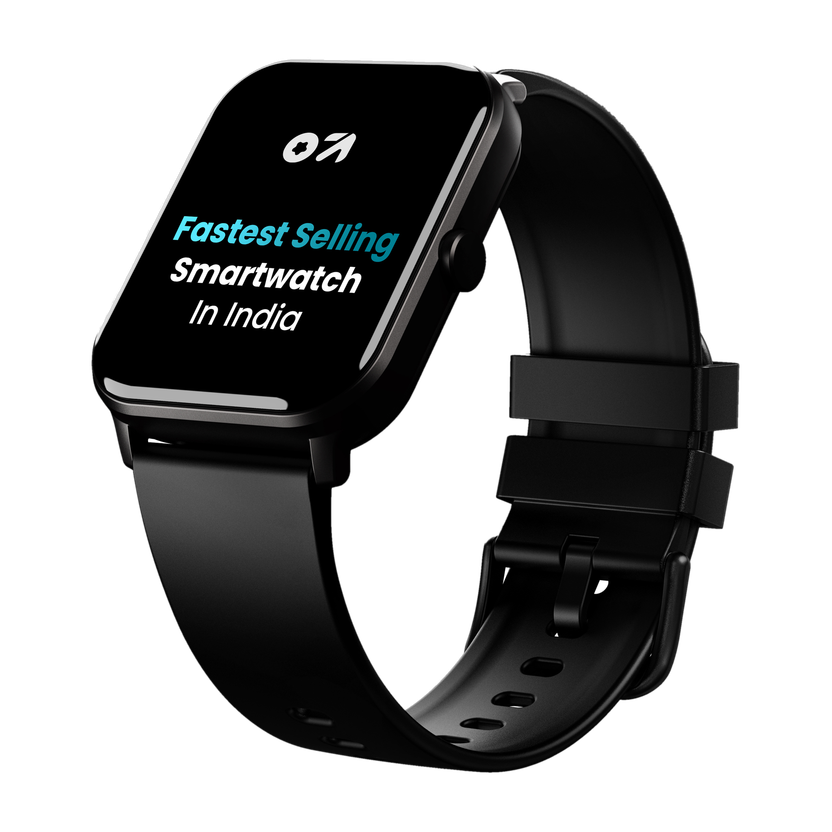 GOBOULT Drift BT Calling HD Display, 140+ Watchface, BT calling, IP68 Smartwatch(Black Strap, Free Size)