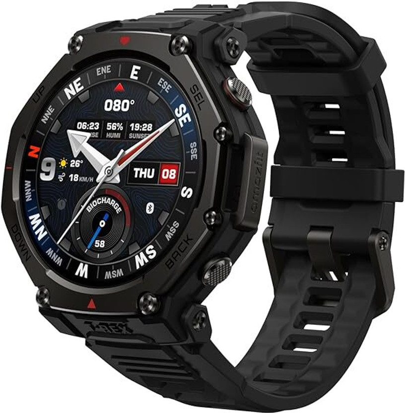 AMAZFIT T-Rex 3 Pro 48mm Smartwatch(Tactical Black Strap, Free Size)